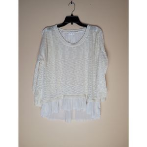 En Creme Split Back Sweater